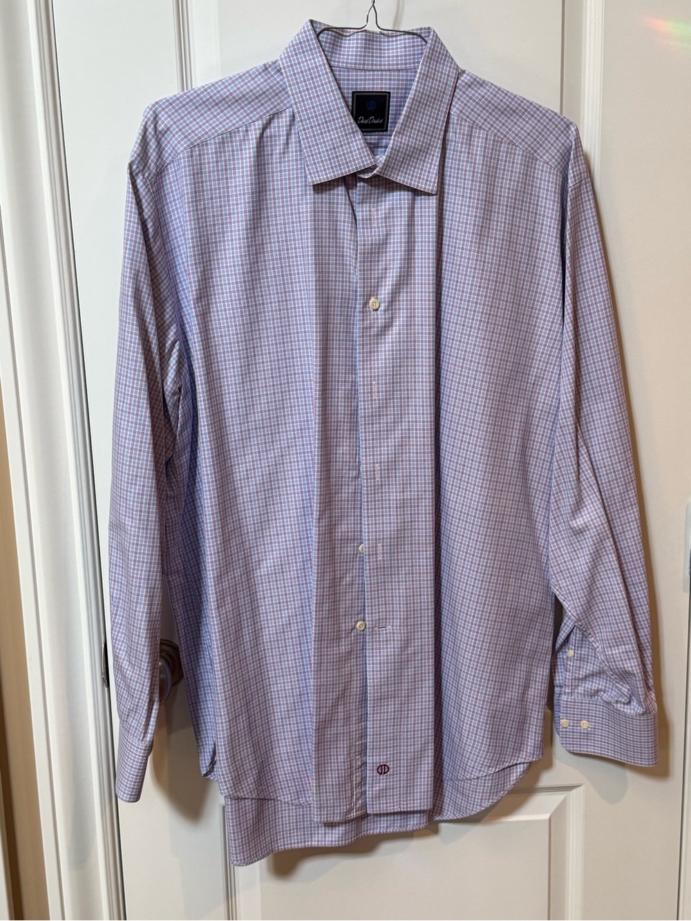 David Donahue Men's Checked Dress Shirt